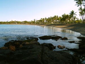 Anaeho'omalu Bay from the south: Photo by Donald MacGowan
