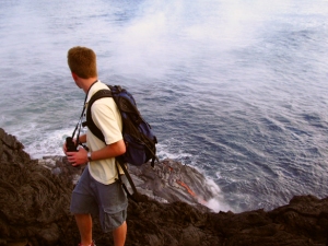 Hiking from the End of Chain of Craters Road to the Lava Ocean Entry at La'epuki: Photo by Donald MacGowan