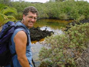 Donnie MacGowan amongst the Golden Ponds of Ke-awa-iki, Big Island Hawaii: Photo by Bart Hunt