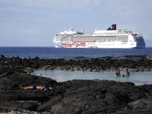 Norwegian Cruise Lines 'Spirit Of America' Cruises Along The Kona Coastline: Photo by Donnie MacGowan