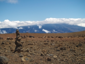 Looking South from Mauna Loa to Mauna Kea from Near Lake Wai'au: Photo by Donnie MacGowan