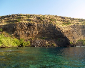 Huge Portions of Hawaii Island Have Simply Broken Off and Slid Into The Sea in Giant Landslides; Here is the Escarpment from Onesuch Landslide on Kealakekua Bay: Photo by Donald B. MacGowan