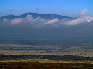 Hualalai Volcano from Saddle Road along the Western Flank of Mauna Kea: Photo by Donnie MacGowan