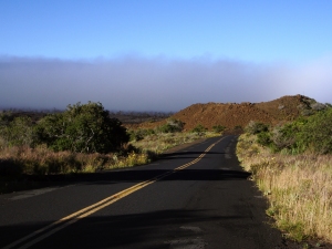 Mauna Loa Hides Behind a Fog Bank on the Saddle Road: Donnie MacGowan