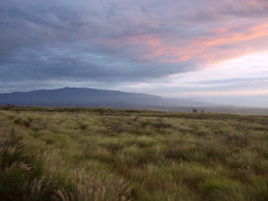 Evening Sunset over Hualalai Volcano on the Return Trip Along Saddle Road: Photo by Donnie MacGowan