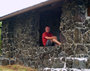 Frank Burgess Filming at Hilina Pali Overlook: Photo by Donnie MacGowan