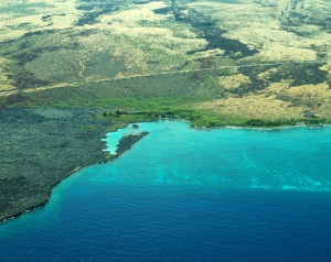 Aerial View of Kiholo Bay, Kohala Coast, Hawaii: Photo by Donnie MacGowan