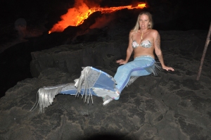 Strange things seen at the lava flow, Kalapana, Hawaii: Photo by Donald B MacGowan