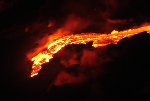Lava Flow from Kilauea Volcano, Kalapana, Hawaii: Photo by Donnie MacGowan