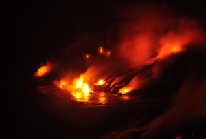 Kalapana Coastline: Lava Flow from Kilauea Volcano, Hawaii: Photo by Donnie MacGowan